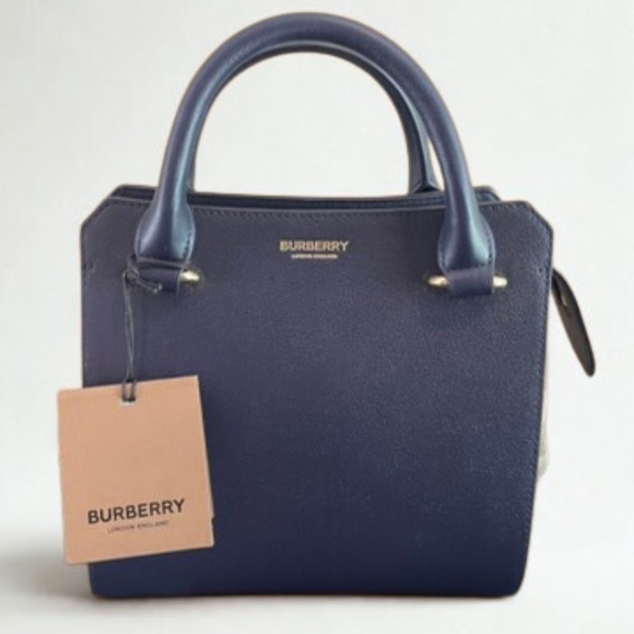 NWT, Burberry Banwell Midnight Blue Leather Crossbody - Picture 1 of 8